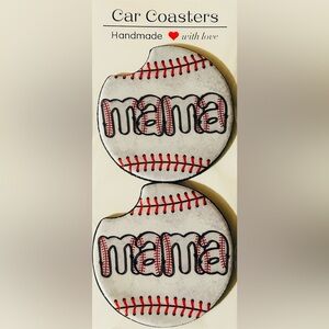 Baseball Themed Mama Coasters